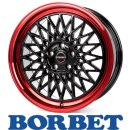 Borbet B 8,0X17 5/112 ET35 Black Rim Red