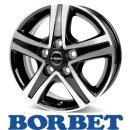 Borbet CWD 6X16 5/118 ET68 Black Polished Glossy