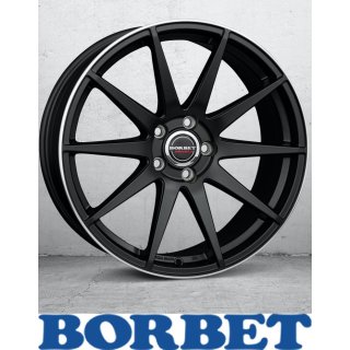 Borbet GTX 9,5X19 5/112 ET40 Black Rim Polished matt