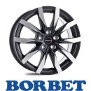 Borbet CW5 6,0X16 5/130 ET68 Black Polished matt