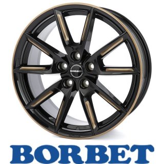 Borbet LX19 8,0x19 5/108 ET45 Black Glossy Gold Spoke Rim